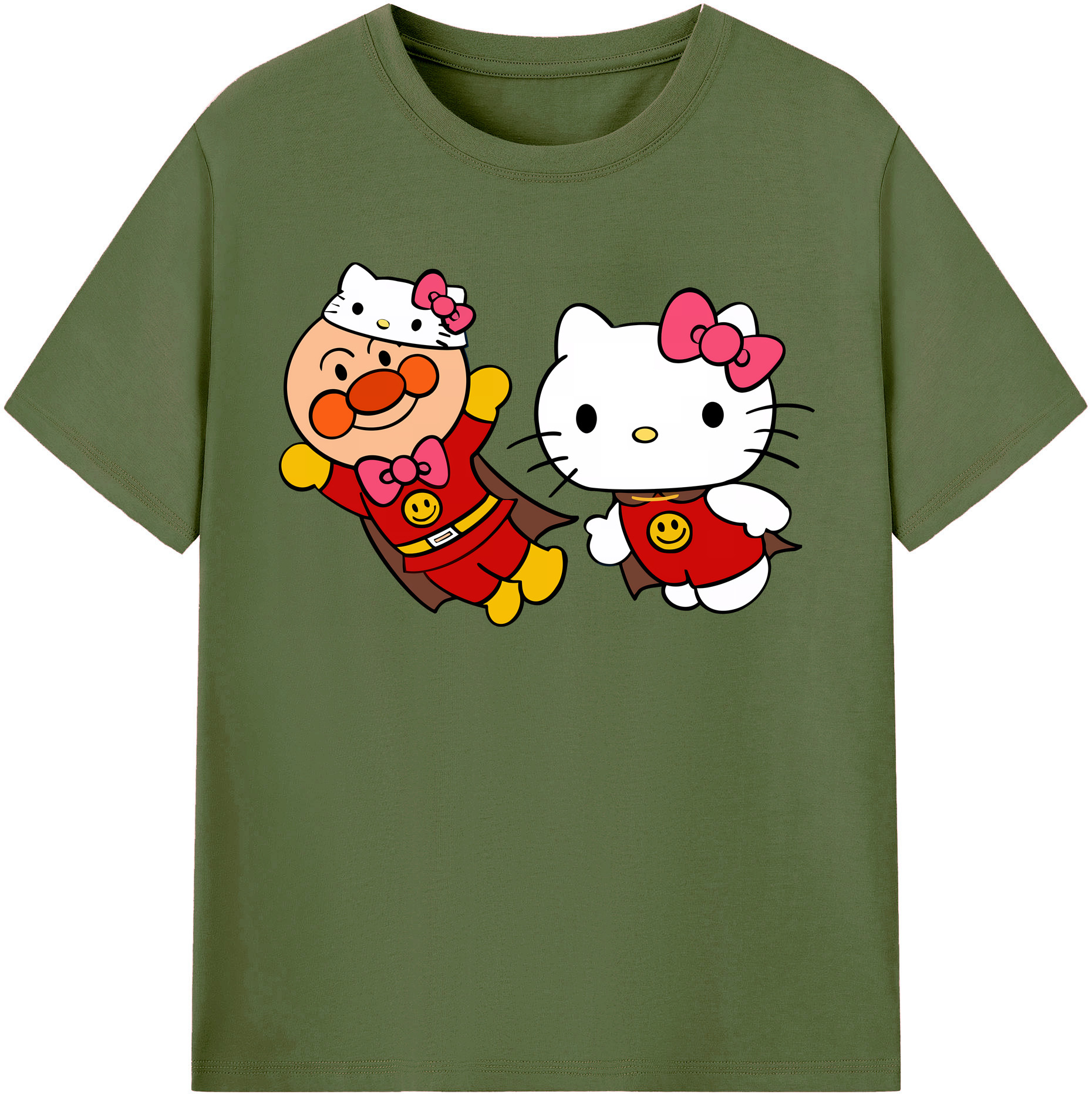 （画像用） アンパンマン Anpanman 綿100％半袖Tシャツ（フロントプリント）